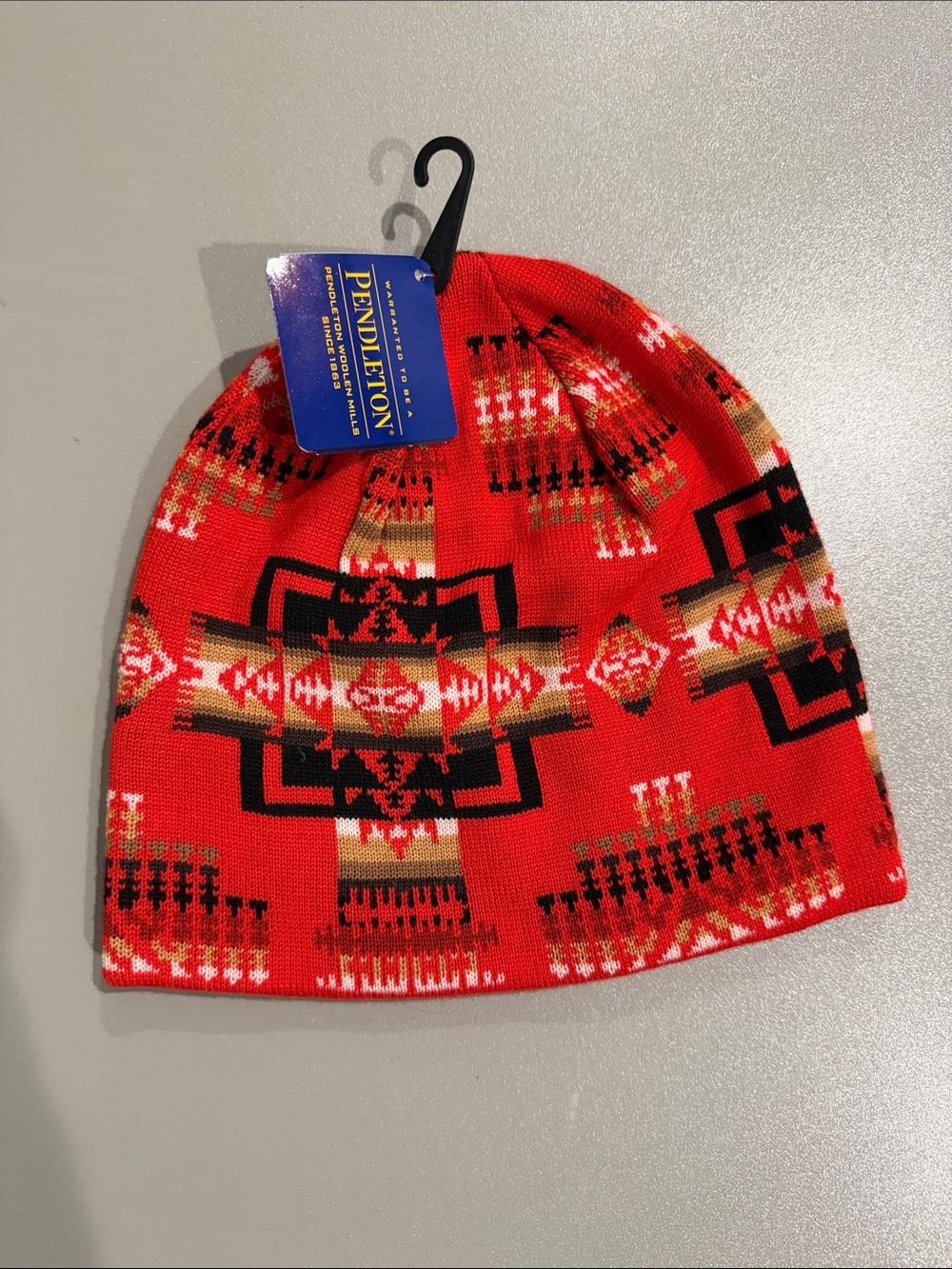 Pendleton Aztec Chief Joseph Red Knit Beanie Hat